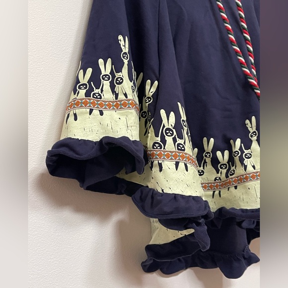 Cat Blossoming Japanese Kawaii Rabbit Ear Hooded Loose Poncho Girls - Picture 3 of 8